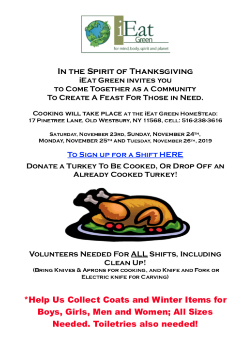 iEat Green Thanksgiving Feast to Help Those In Need