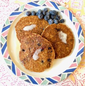 Multigrain Blueberry Pancakes, Vegan Recipe