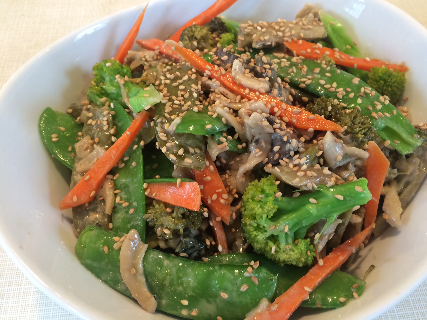 Recipe: Japanese Stir-Fry Vegetables with Rice Noodles in Sesame Sauce