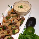 Image for Recipe: Black Bean and Avocado Pinwheels  with Lime-Cilantro Cashew Creme