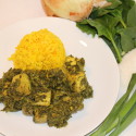 Image for Recipe: Marinated Tofu with Indian Saag
