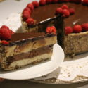 Visit: Raw Triple-Layer Banana, Chocolate, and Peanut Butter Mousse Cake with Ganache Image for Raw Triple-Layer Banana, Chocolate, and Peanut Butter Mousse Cake with Ganache