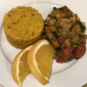 Visit: Almond Encrusted Tofu with Chick Peas and Greens Image for Almond Encrusted Tofu with Chick Peas and Greens